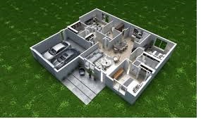 Contemporary Floor Plan in 2D